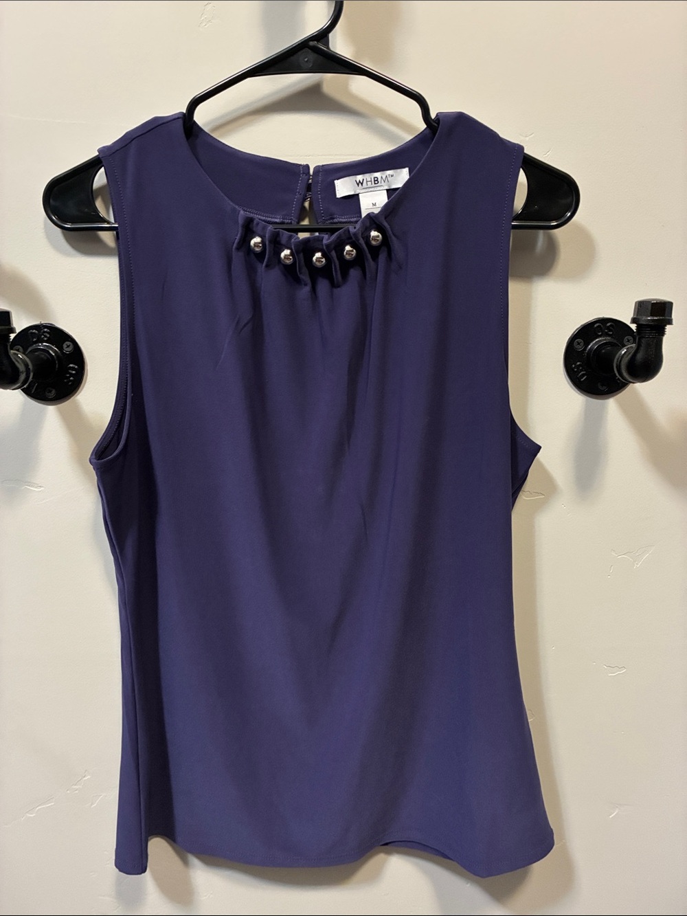 White House Black Market Purple Sleeveless Jewel-Neck Camisole Size M